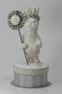 Vintage inspired paper mache snowman snowman